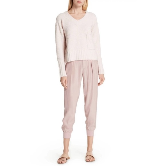 ATM Anthony Thomas Melillo Silk Jogger Pant Pink Size small Pull On Comfortable - Picture 3 of 16